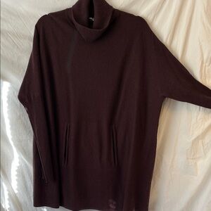 Garnet Hill Purple Cashmere & Wool Oversized Turtleneck Sweater Size M